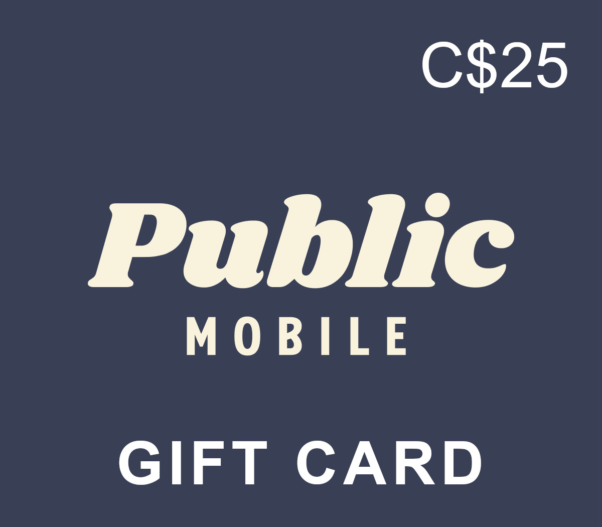 

Public Mobile PIN C$25 Gift Card CA