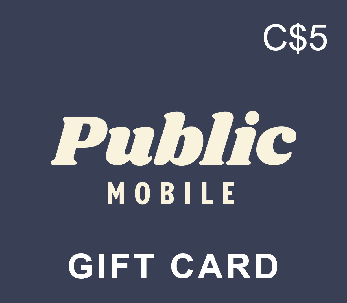 

Public Mobile PIN C$5 Gift Card CA