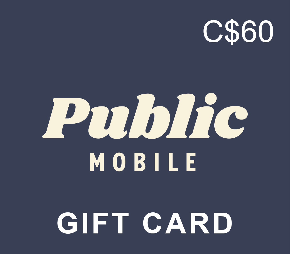 

Public Mobile PIN C$60 Gift Card CA