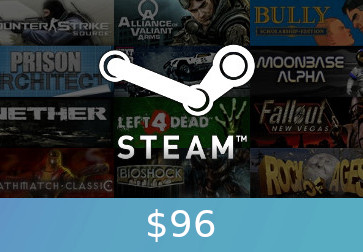 Steam Wallet Card $96 US Activation Code