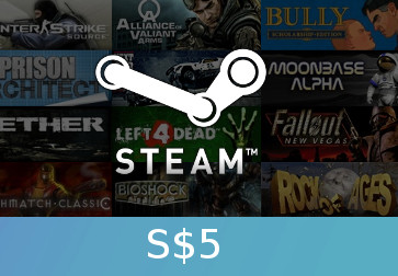 Steam Gift Card S$5 SGD Activation Code
