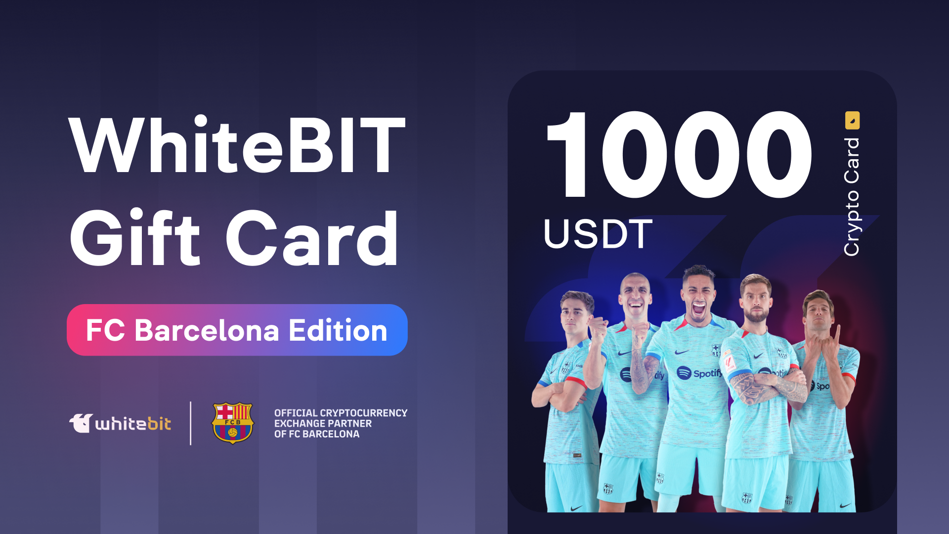 WhiteBIT - FC Barcelona Edition - 1000 USDT Gift Card
