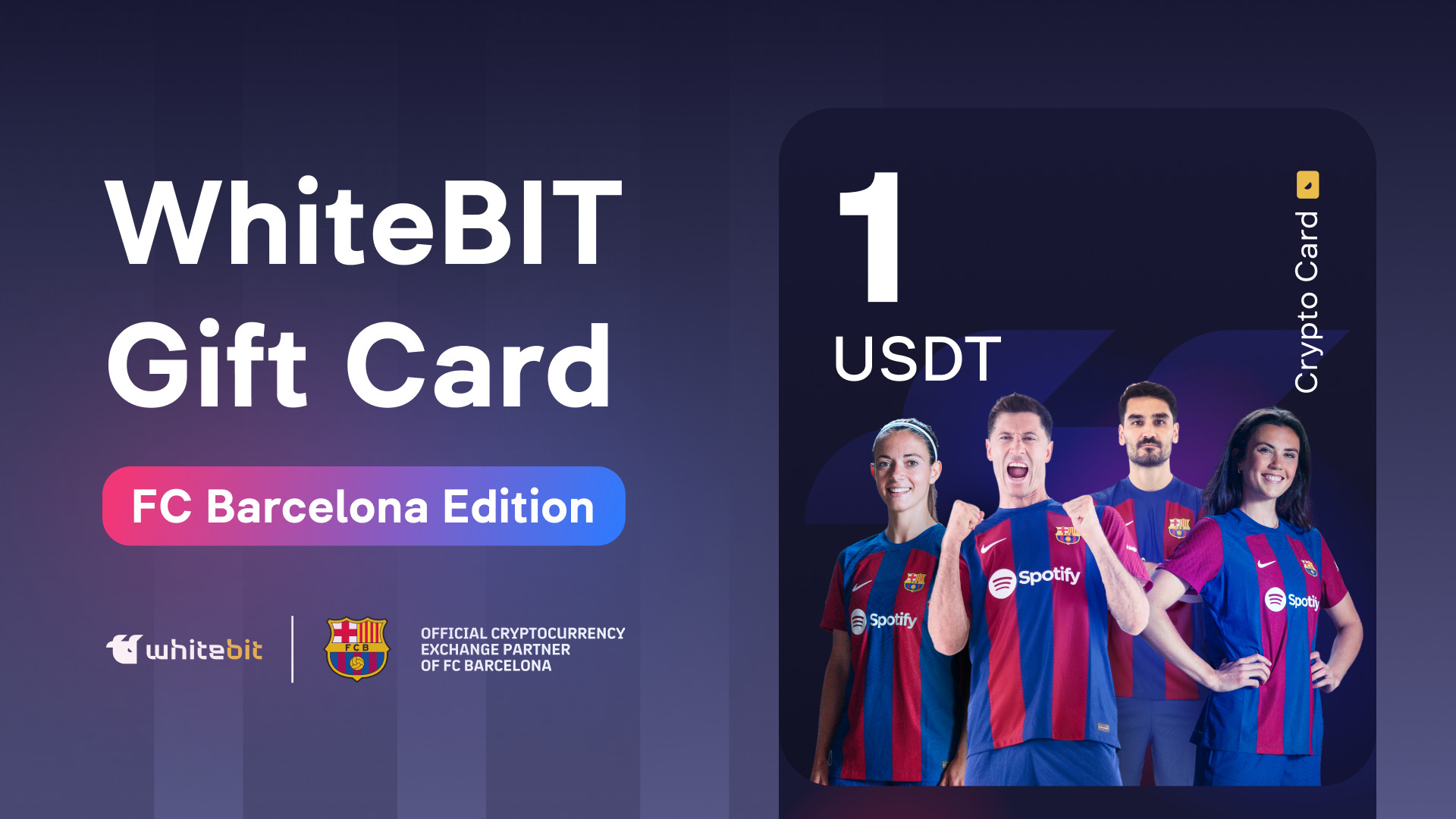 WhiteBIT - FC Barcelona Edition - 1 USDT Gift Card