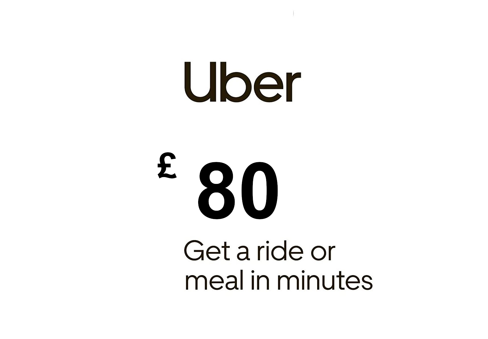 Uber £80 UK Gift Card