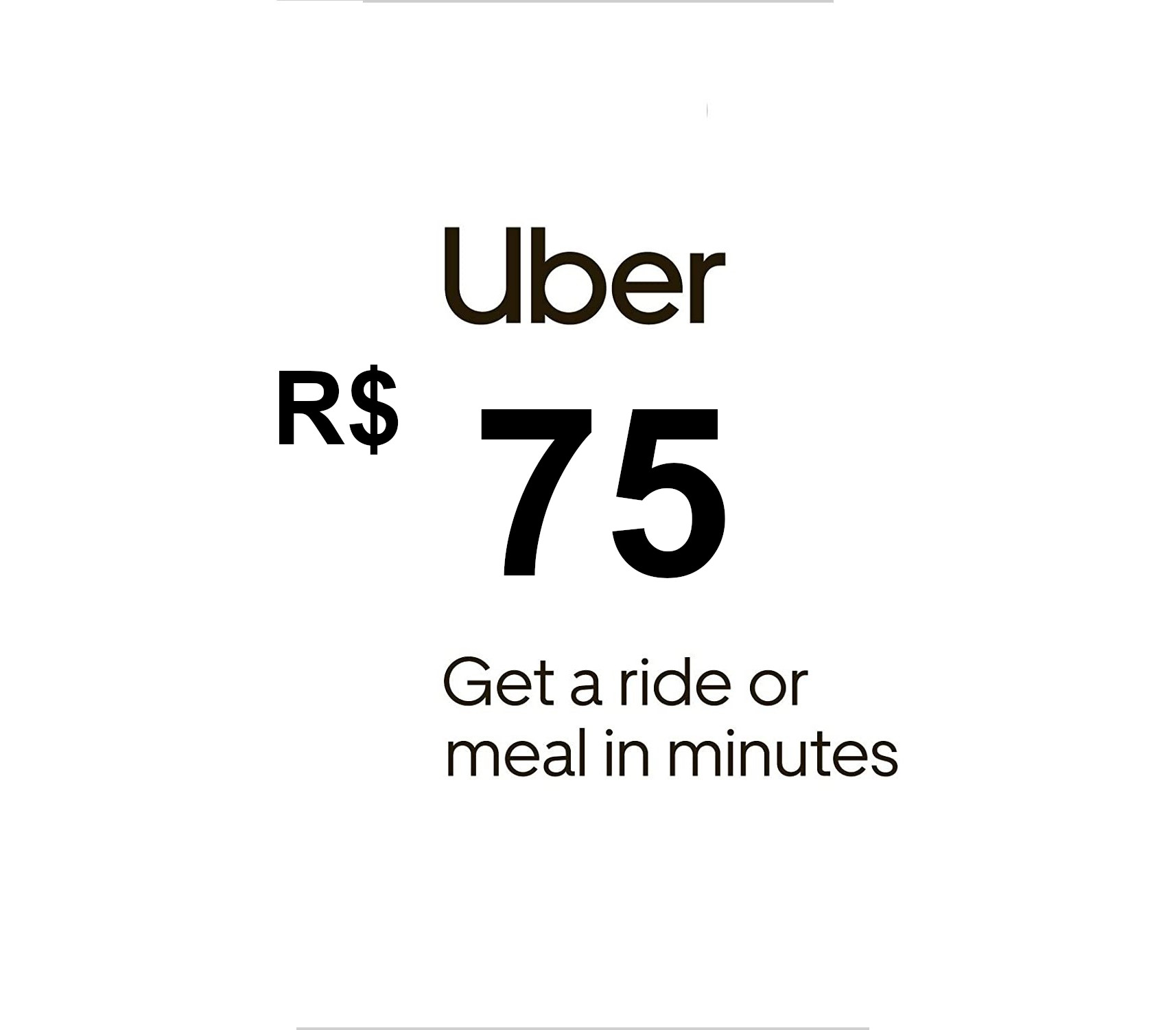 Uber R$75 BR Gift Card