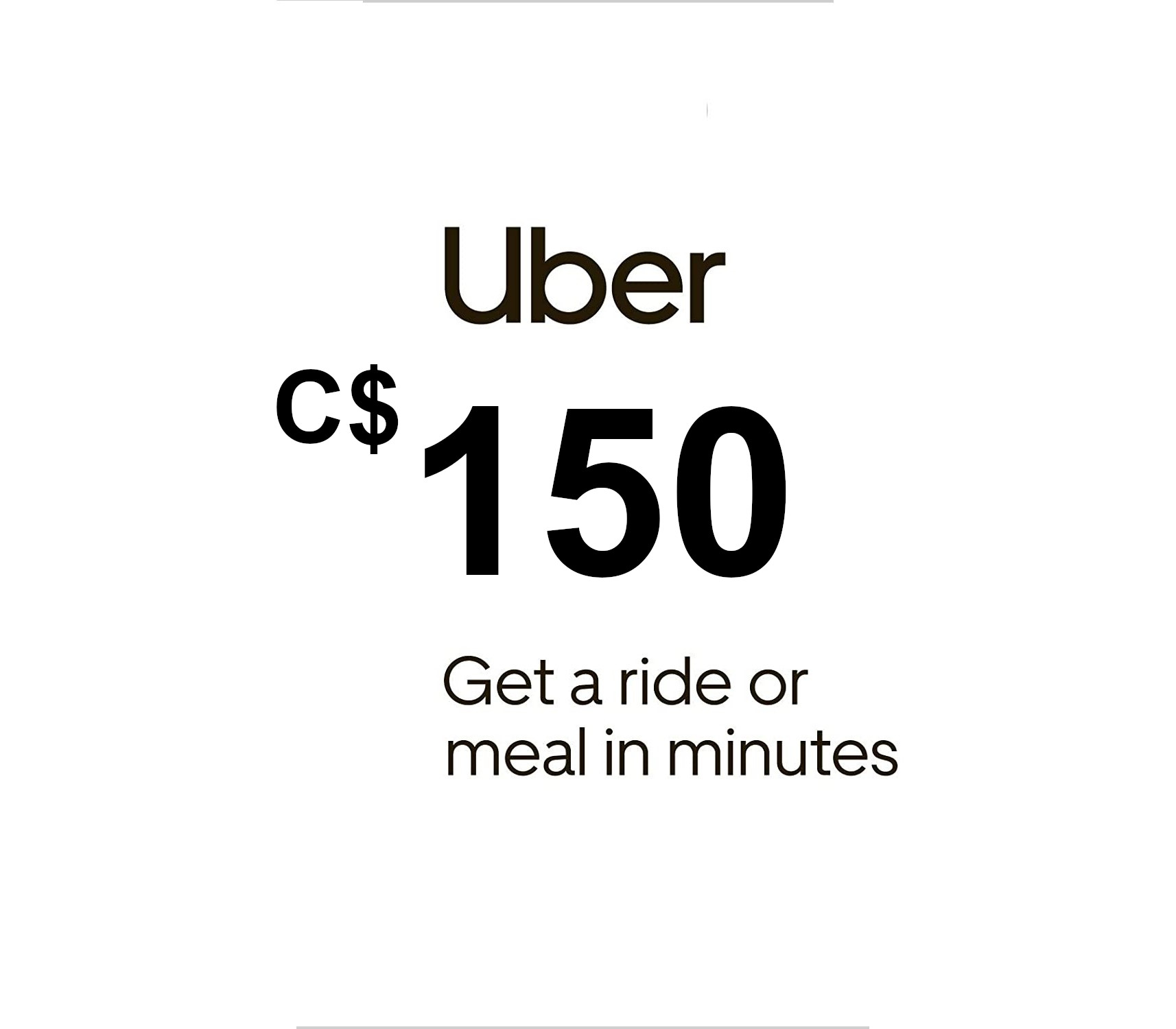 Uber C$150 CA Gift Card