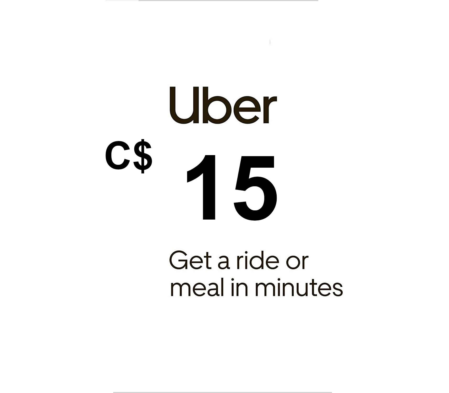 

Uber C$15 CA Gift Card