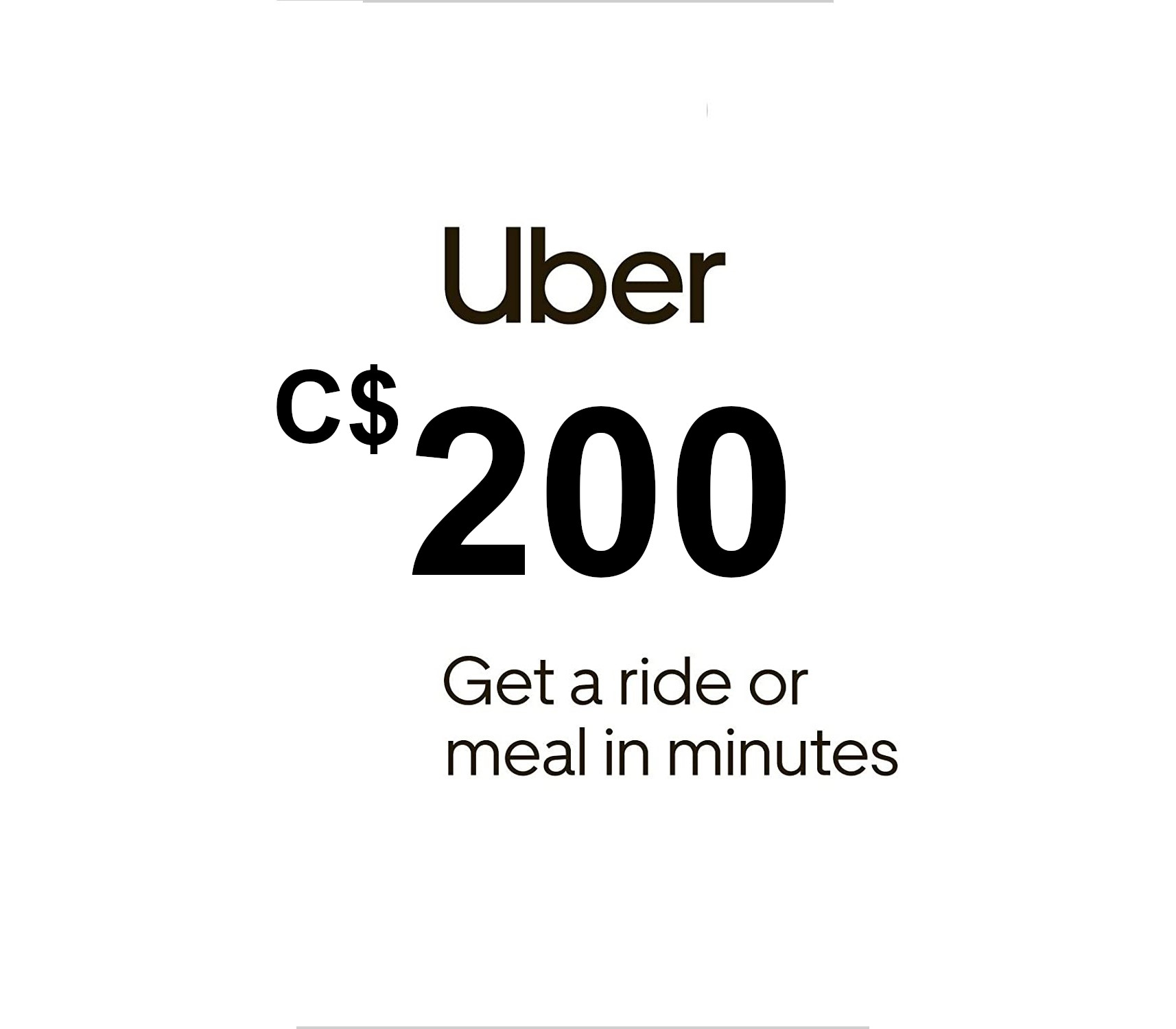 

Uber C$200 CA Gift Card