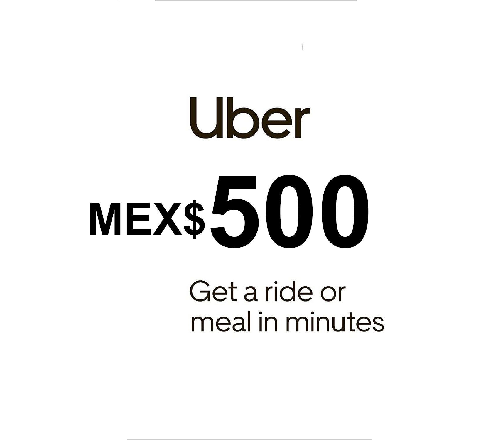 

Uber MEX$500 MX Gift Card