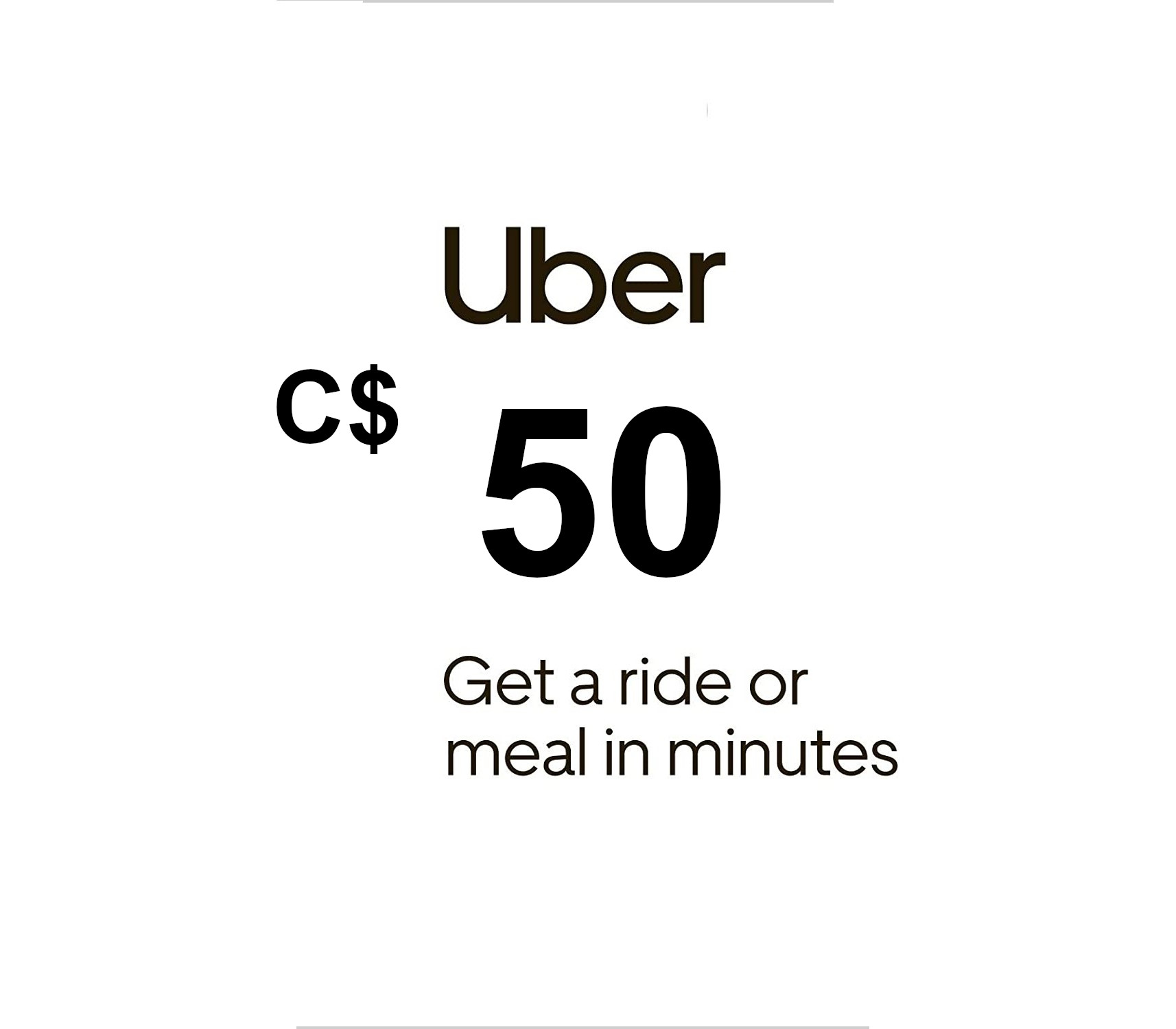 

Uber C$50 CA Gift Card