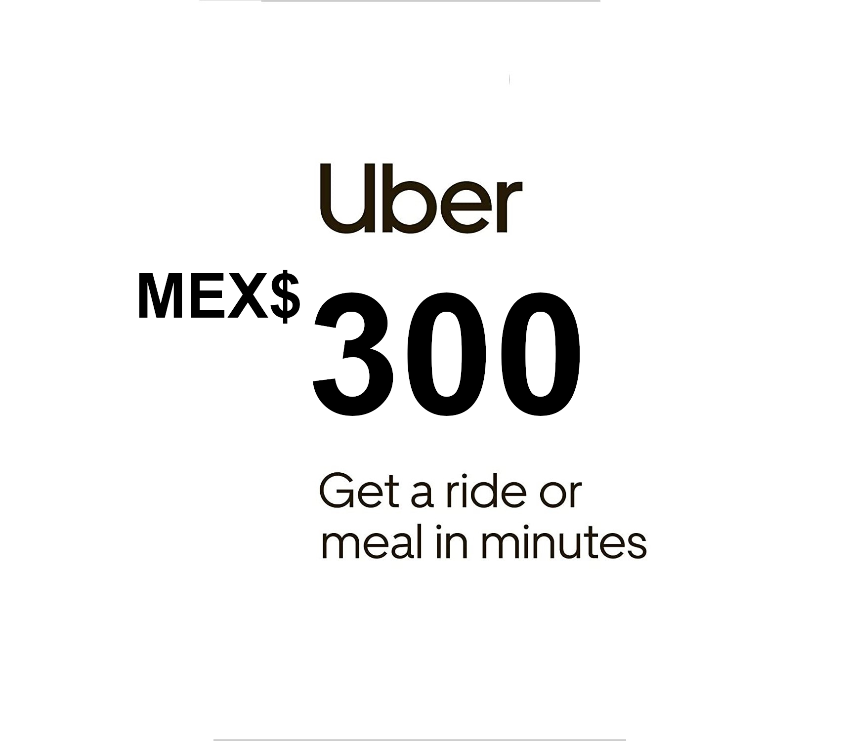 

Uber MEX$300 MX Gift Card