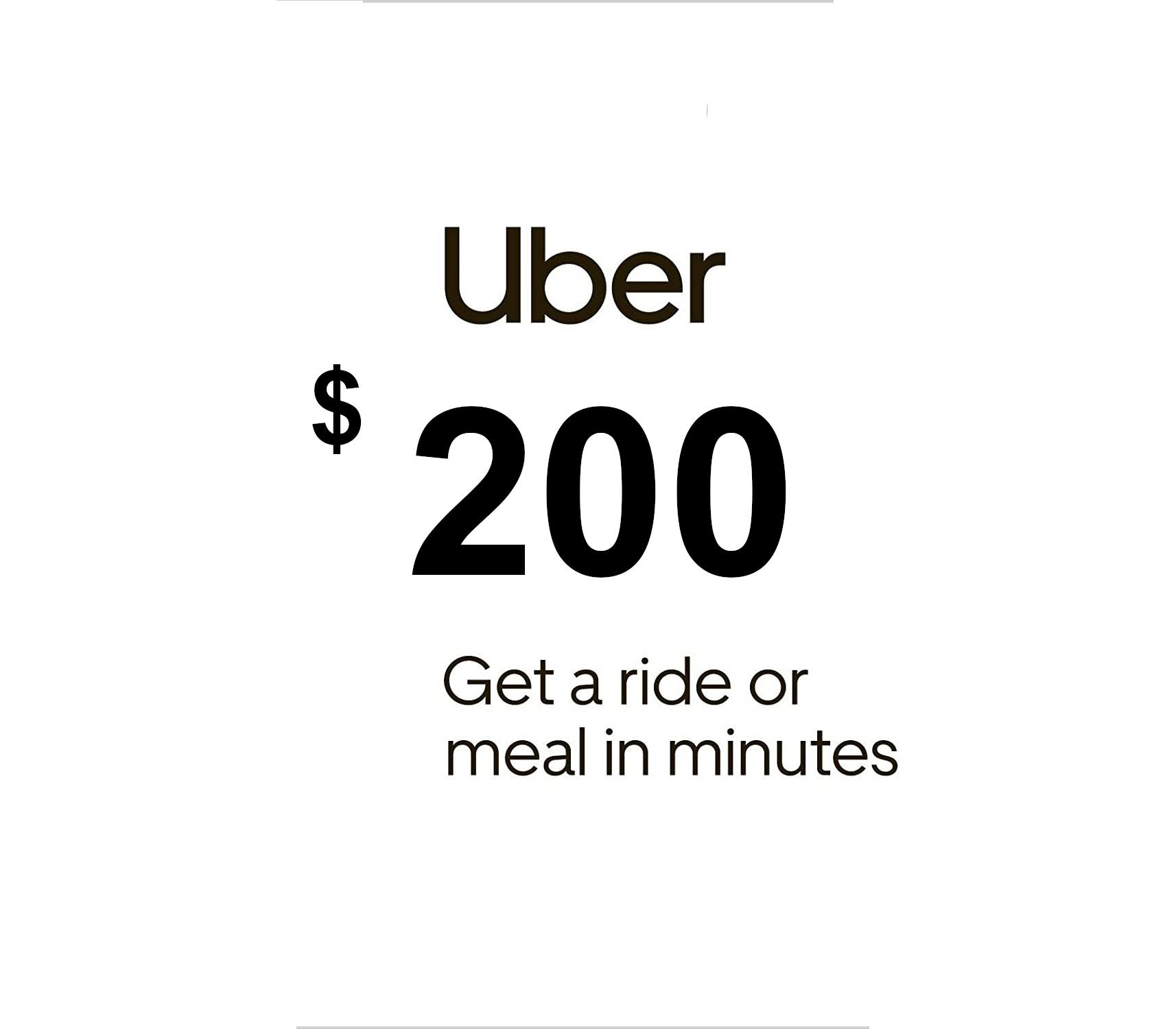 

Uber $200 US Gift Card