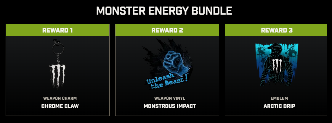 Call of Duty: Modern Warfare III - Monster Energy Charm + Emblem + Calling Card Bundle DLC PC/XBOX One/Series X|S