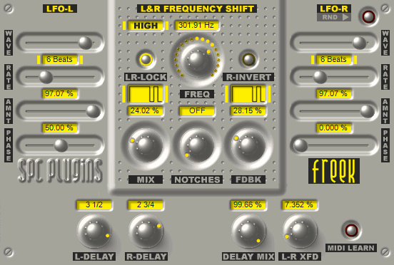 SPC Plugins: Freek Stereo Frequency Shifter