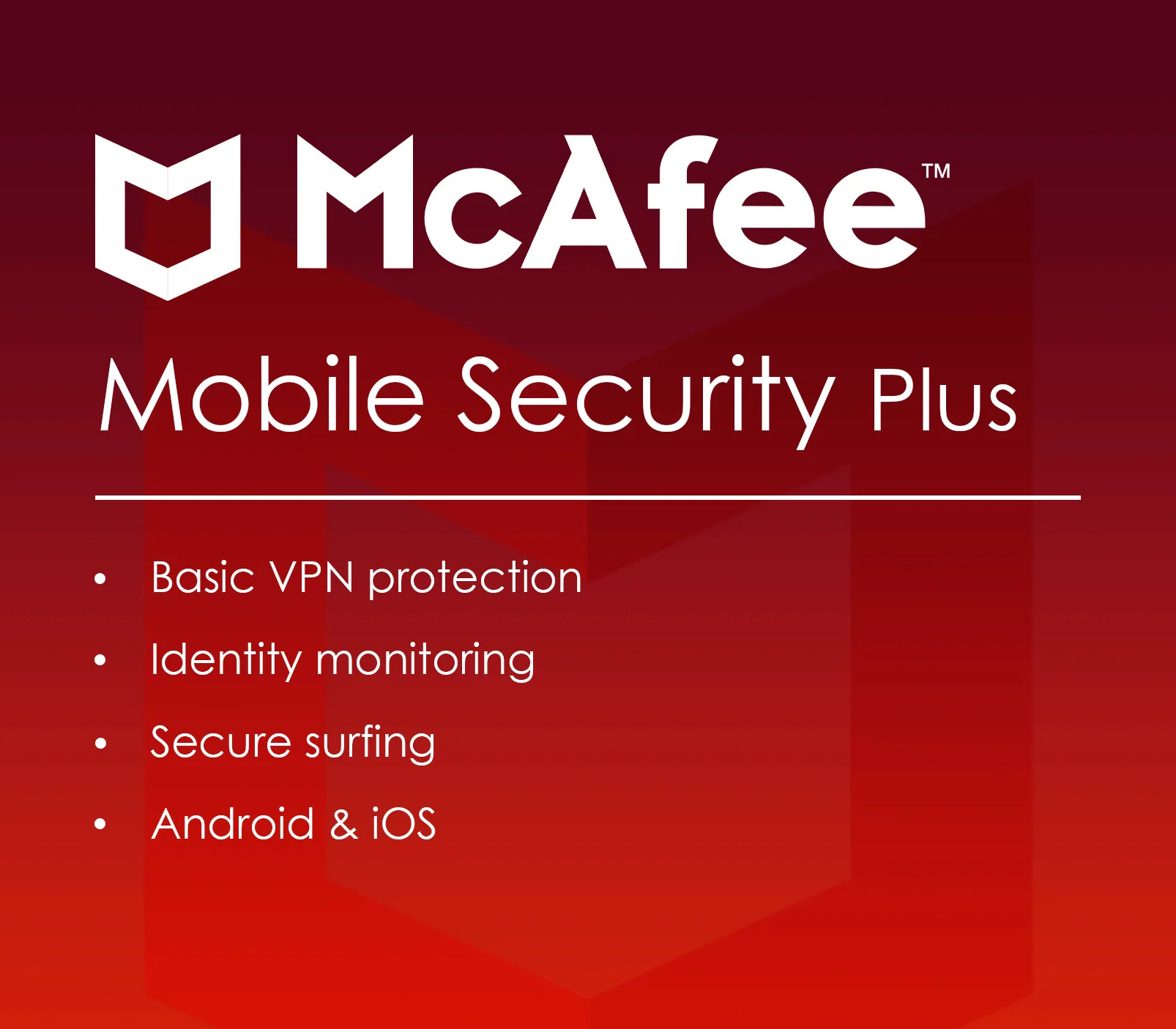 McAfee Mobile Security Plus VPN Key (1 Year / Unlimited Devices)