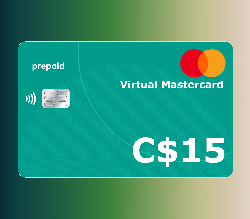 

Prepaid Virtual Mastercard C$15 CA