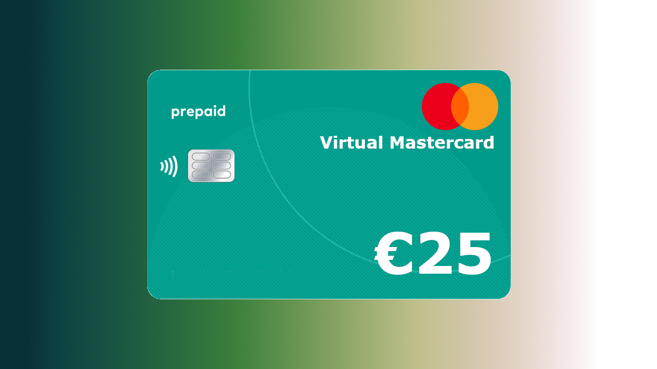 Prepaid Virtual Mastercard €25