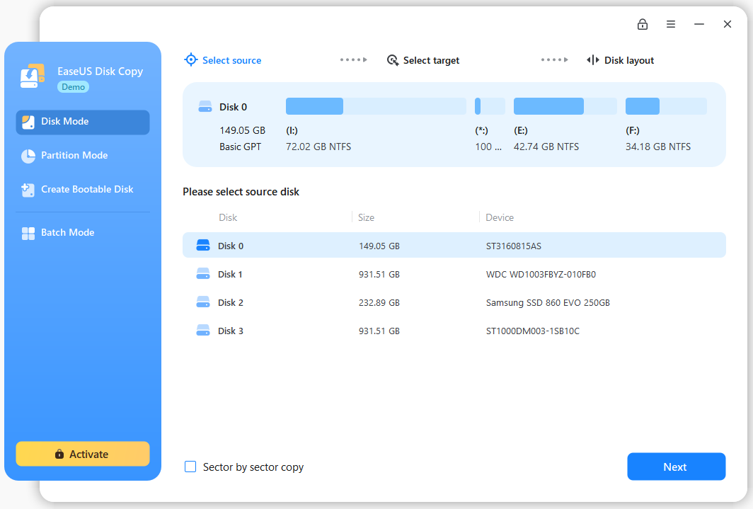 EaseUS Disk Copy Pro CD Key (Lifetime / 1 Device)