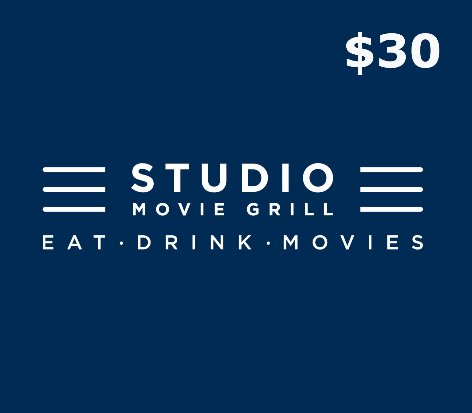 

Studio Movie Grill $30 Gift Card US