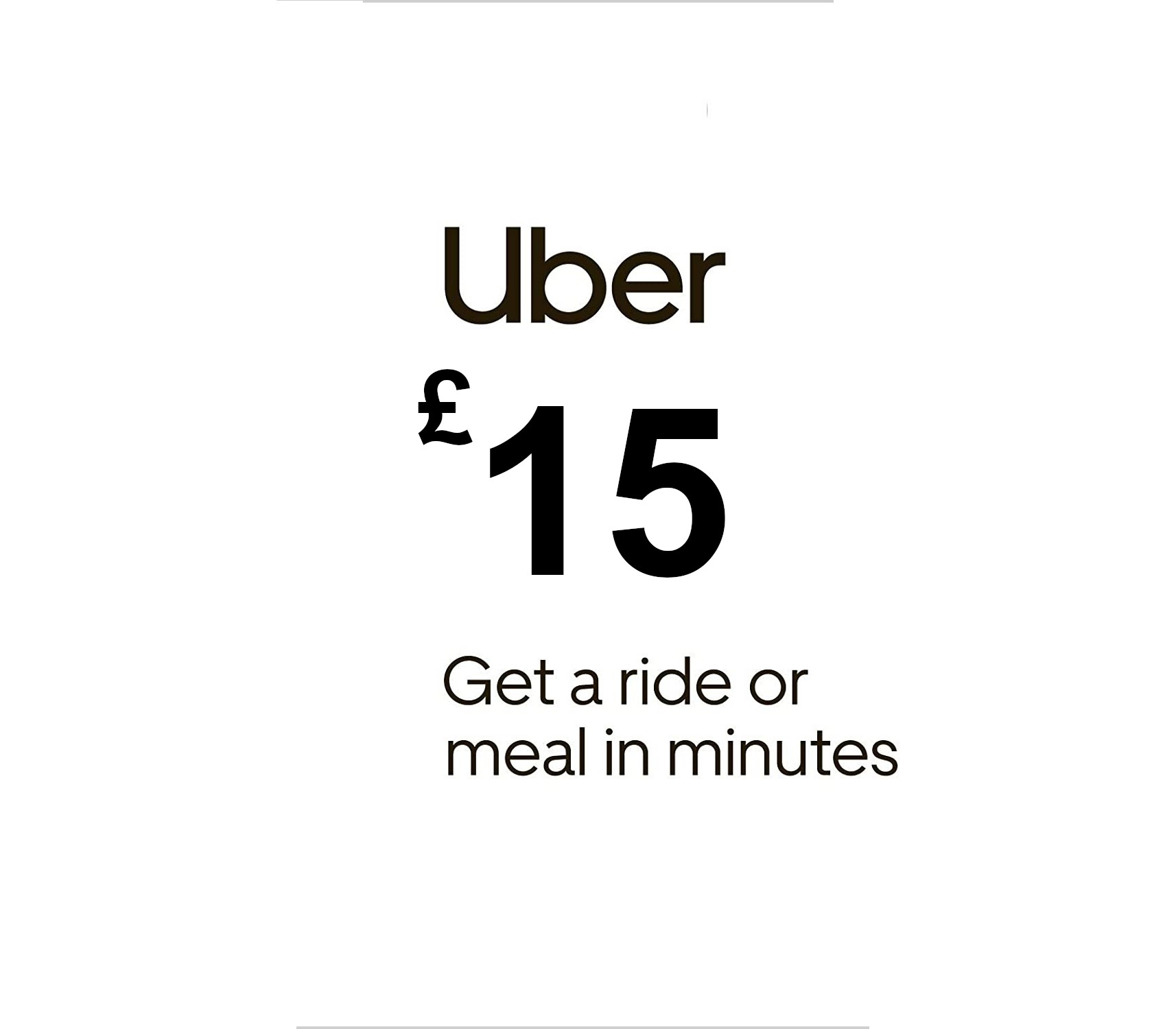 

Uber £15 UK Gift Card