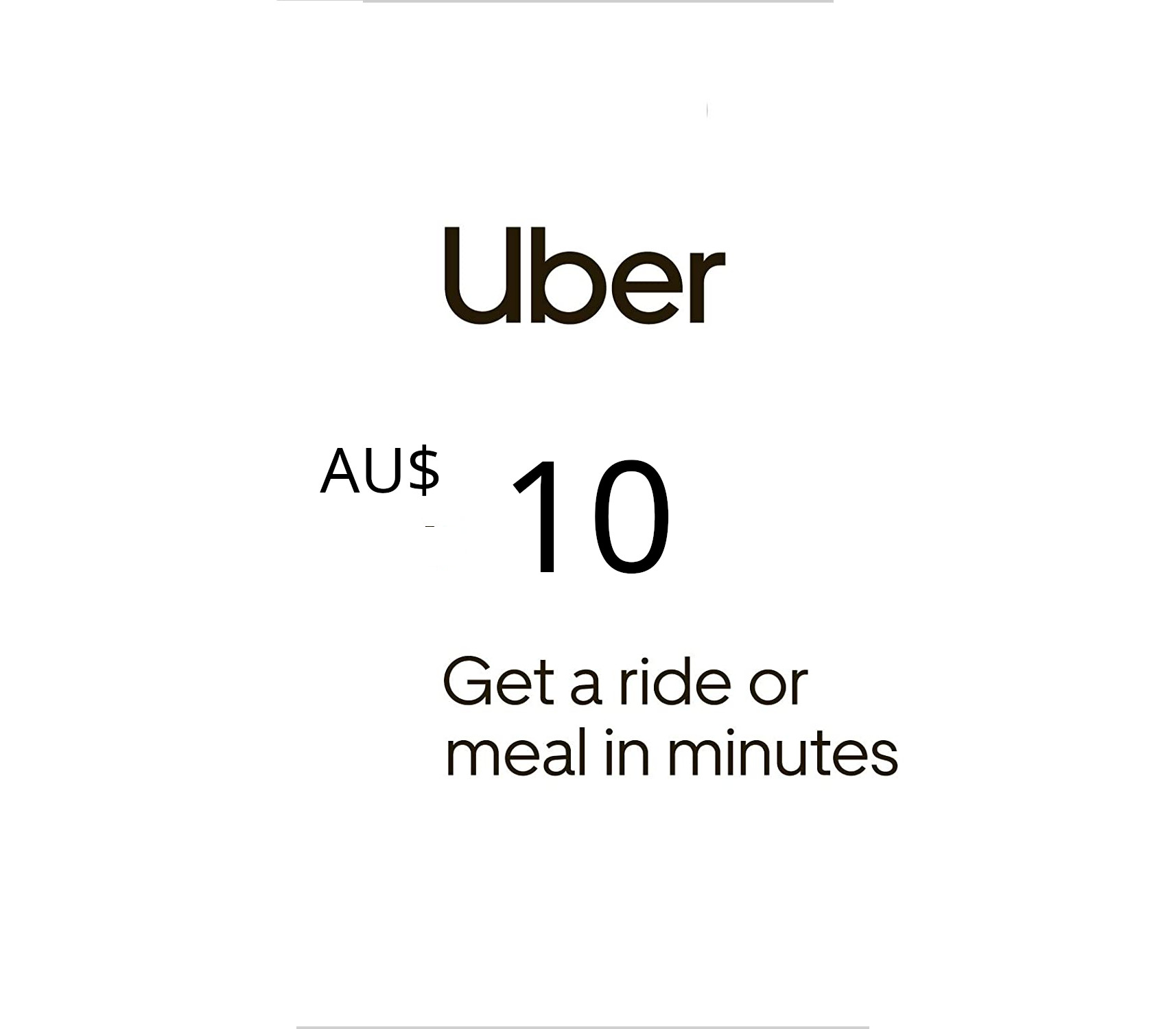 

Uber AU$10 AU Gift Card