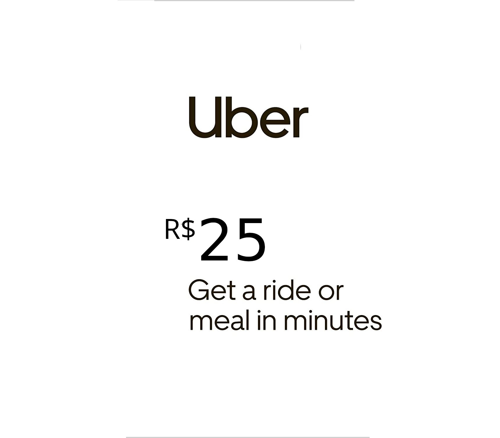 

Uber R$25 BR Gift Card