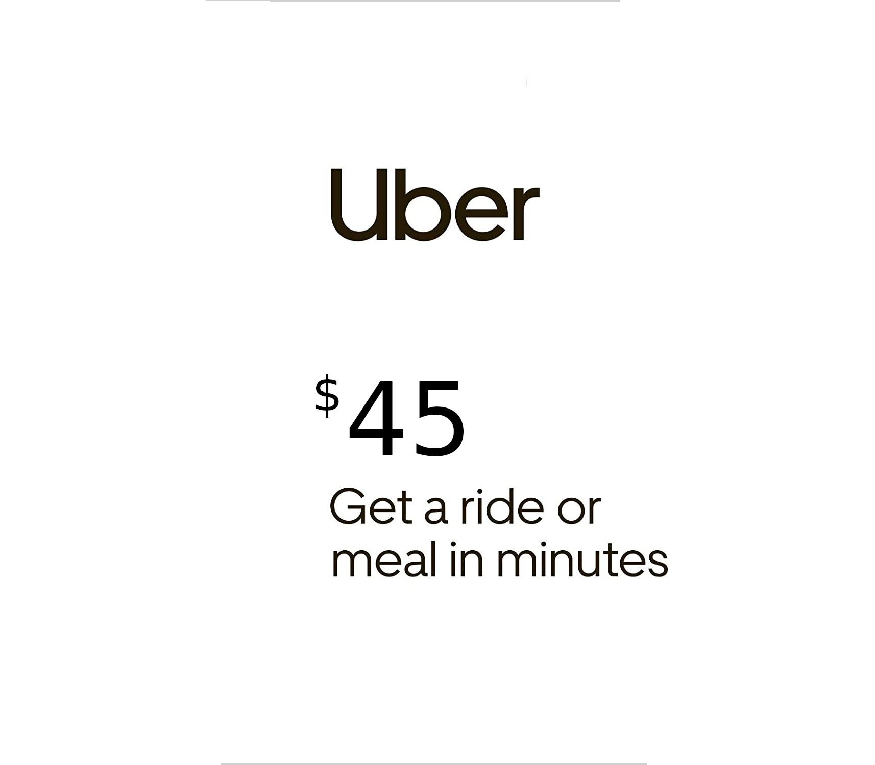 Uber $45 US Gift Card