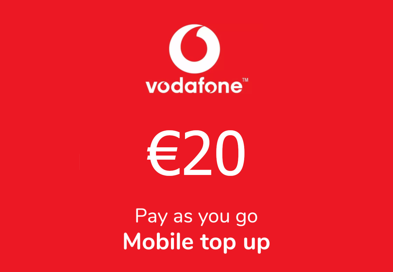 Vodafone Mobile Phone €20 Gift Card NL