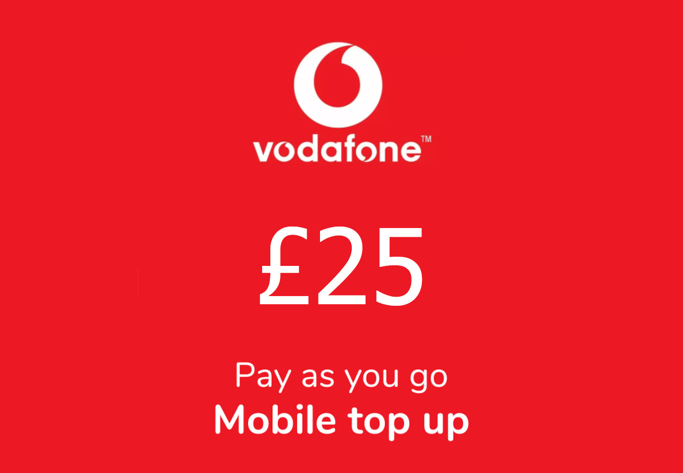 Vodafone £25 Mobile Top-up UK