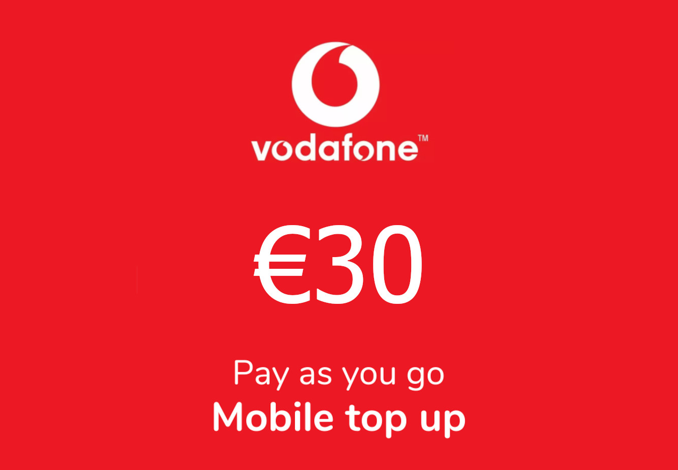 Vodafone Mobile Phone €30 Gift Card IT
