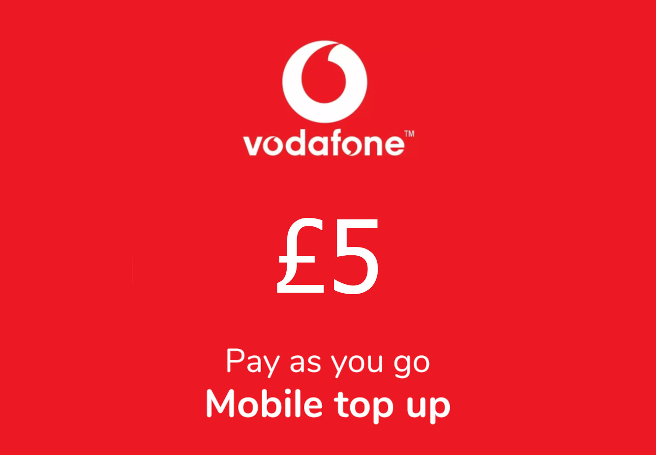 Vodafone £5 Mobile Top-up UK