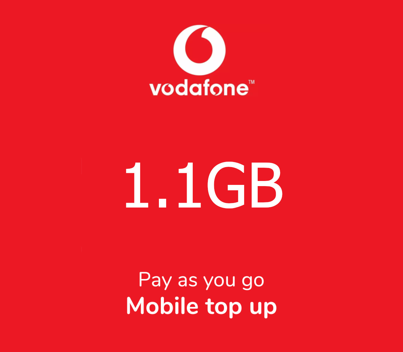 

Vodafone 1.1 GB Data Mobile Top-up GH