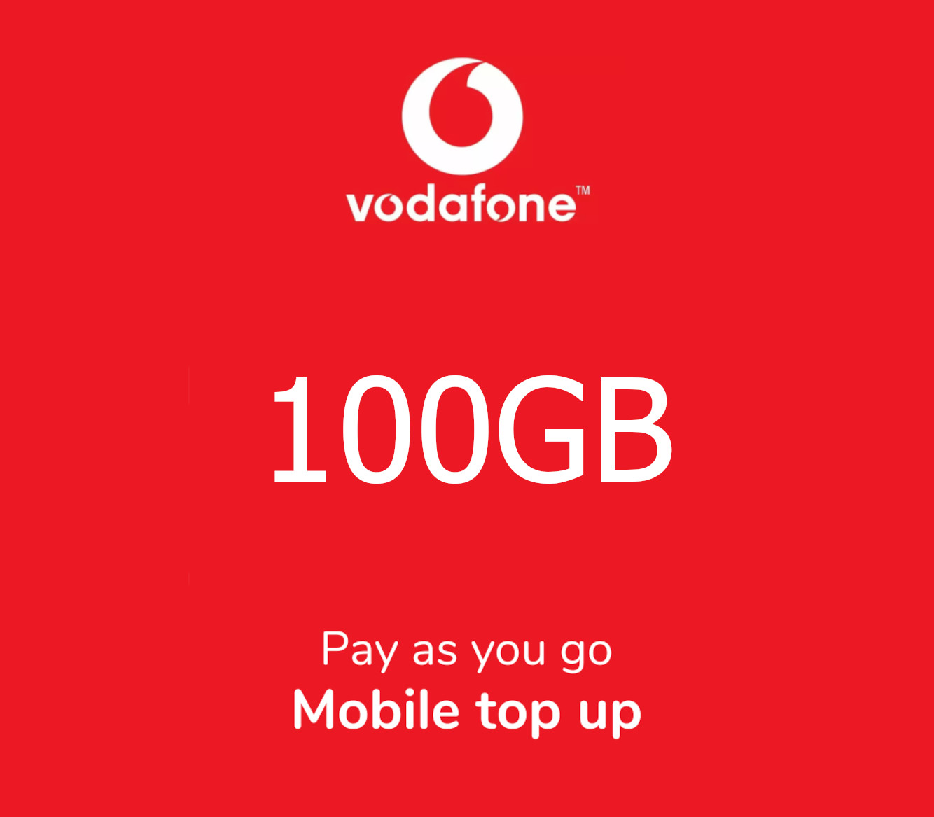 Vodafone 100 GB Data Mobile Top-up GH