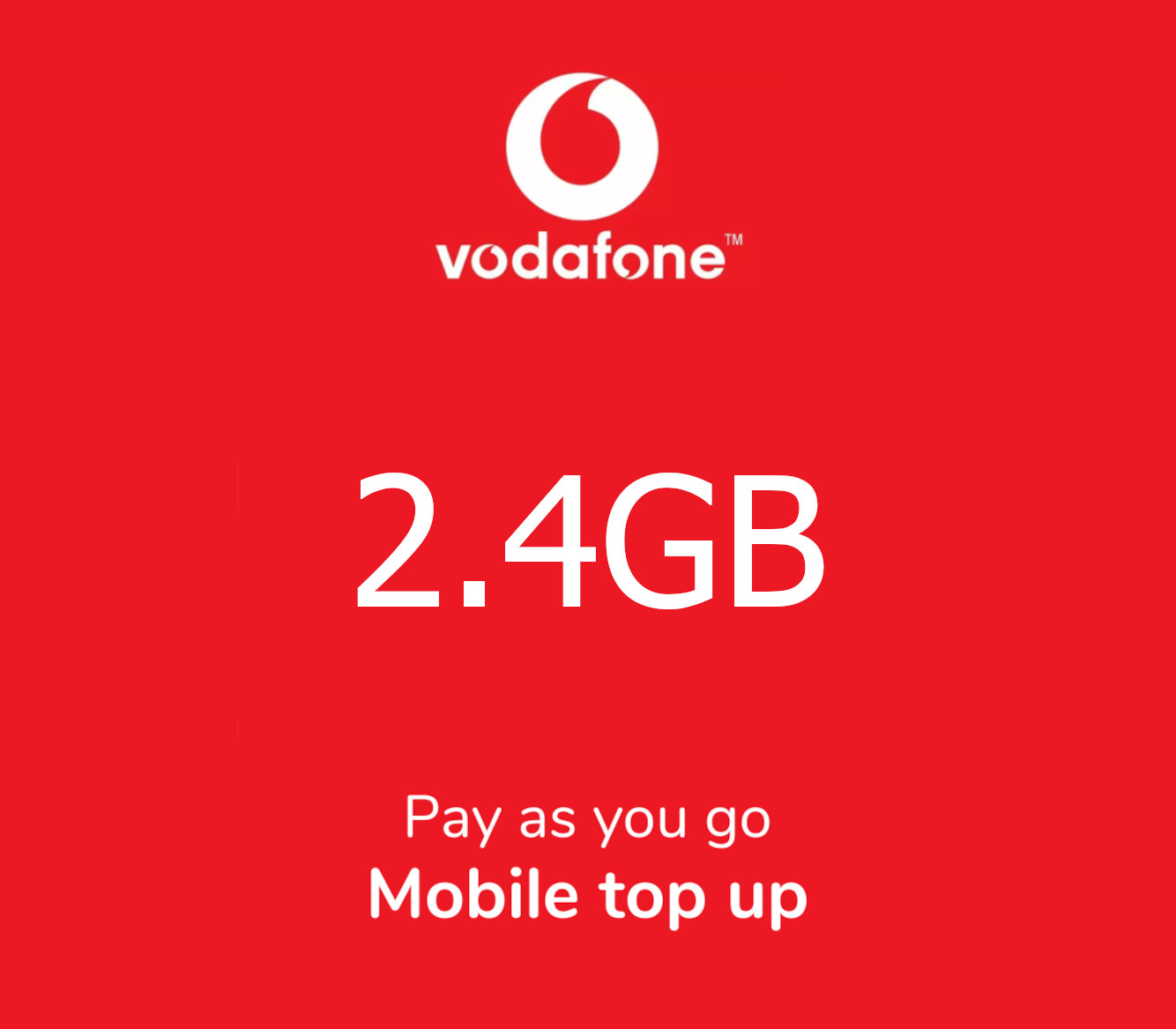 

Vodafone 2.4 GB Data Mobile Top-up GH