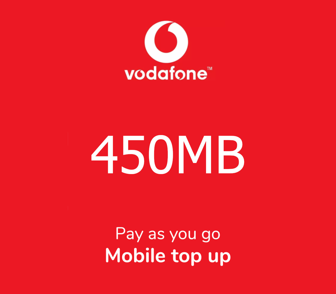 

Vodafone 450 MB Data Mobile Top-up GH