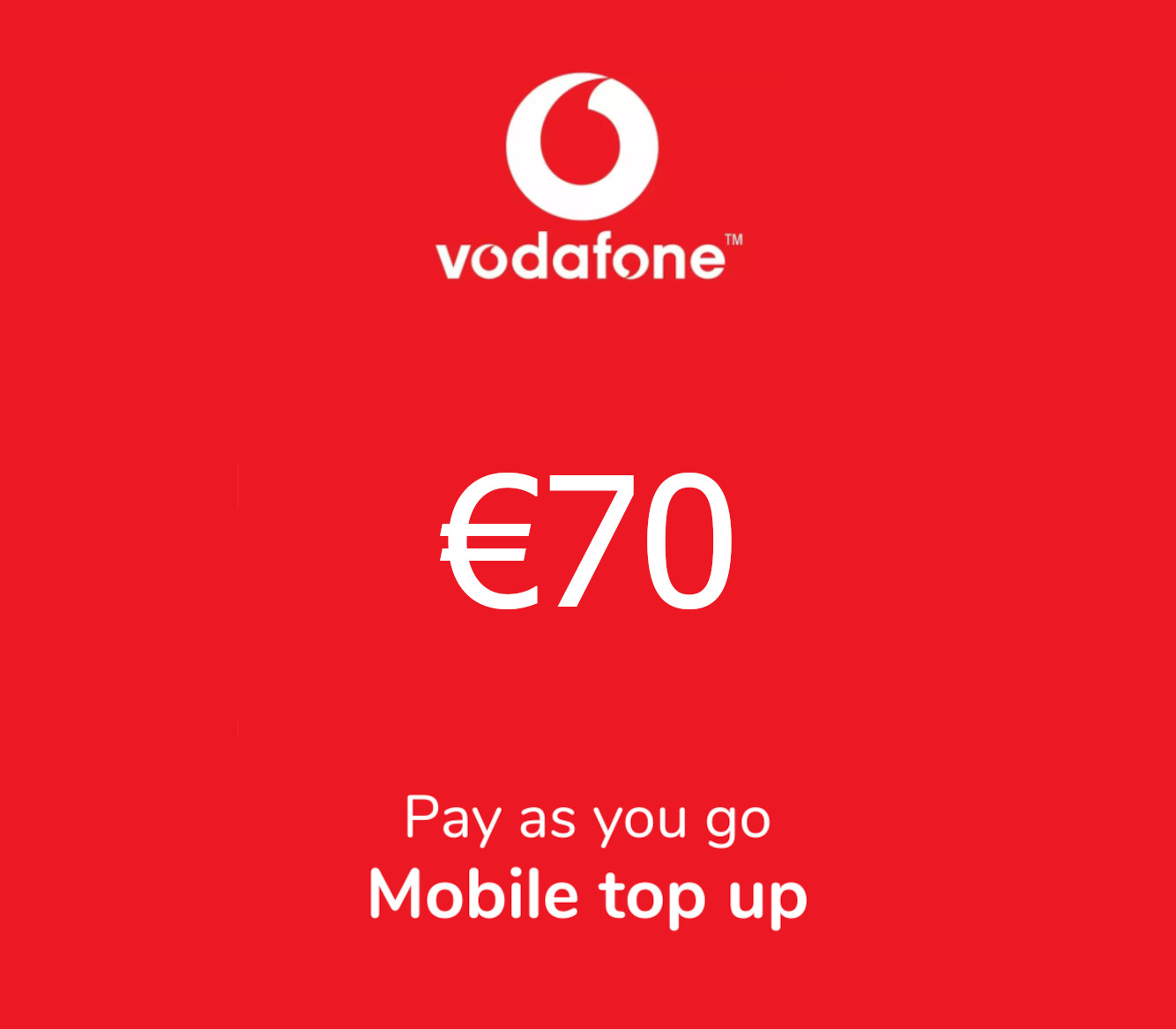 Vodafone €70 Mobile Top-up ES