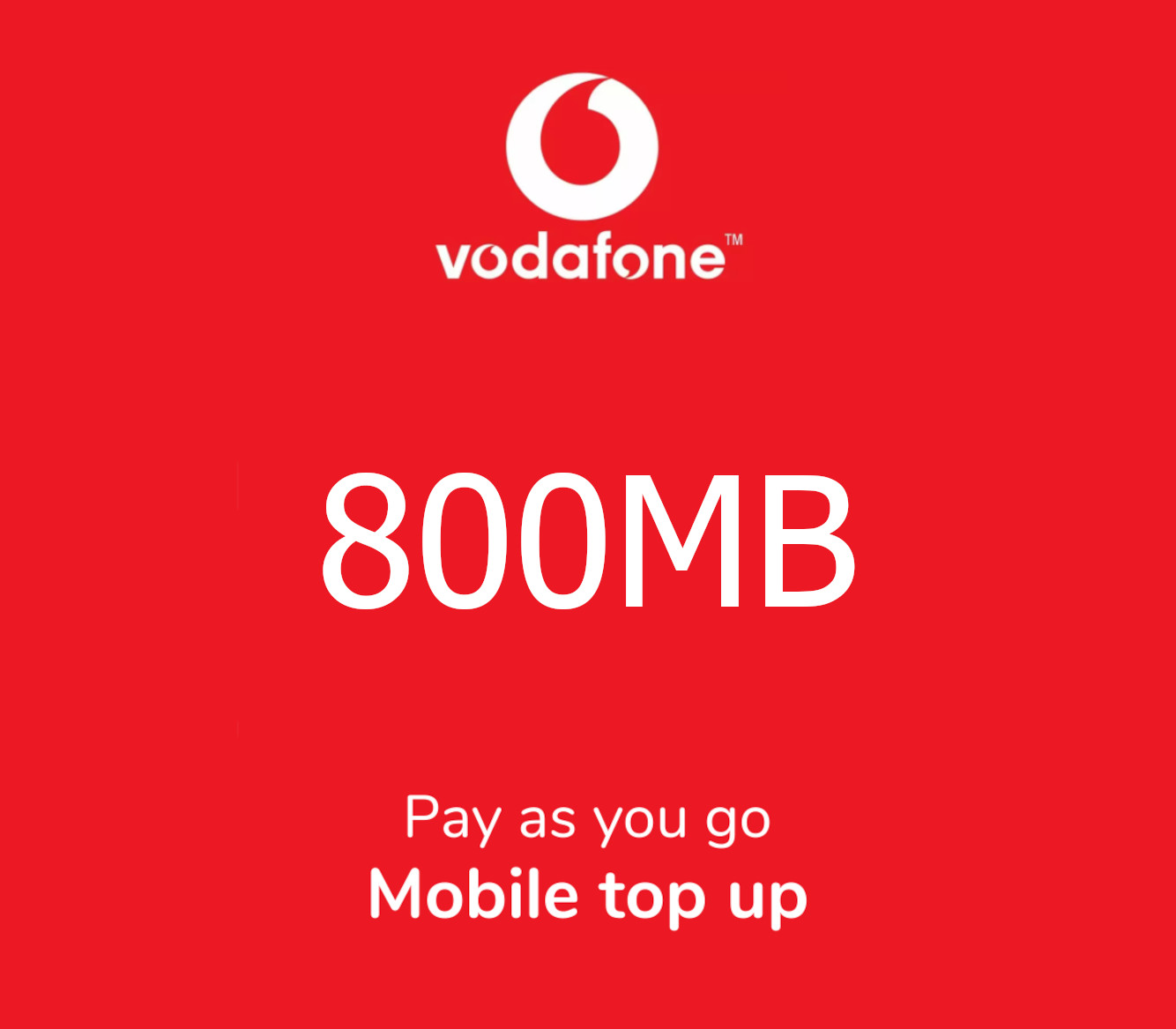 

Vodafone 800 MB Data Mobile Top-up GH