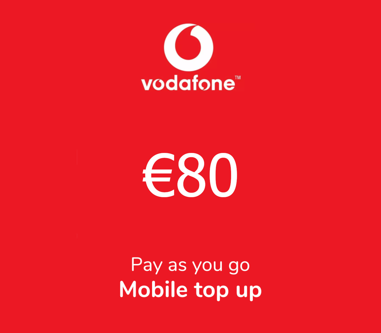 Vodafone €80 Mobile Top-up ES