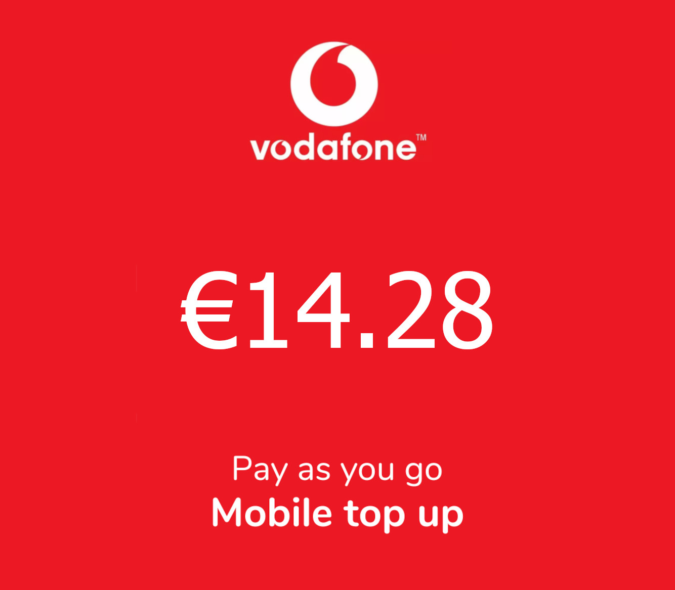 

Vodafone €14.28 Mobile Top-up RO