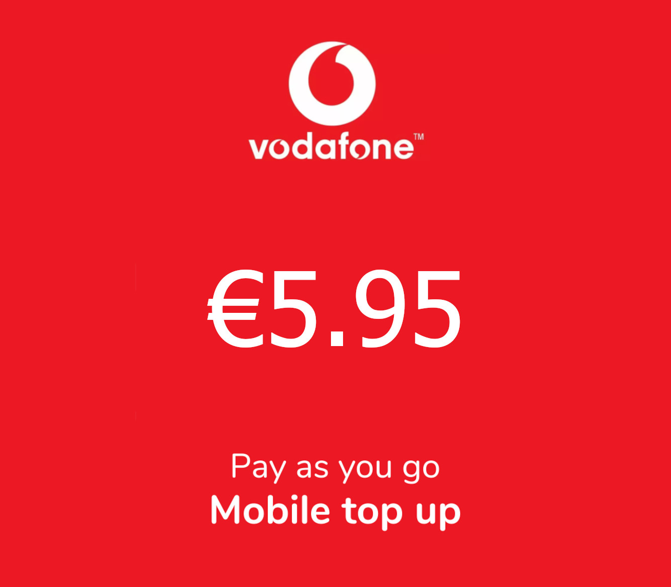 Vodafone €5.95 Mobile Top-up RO