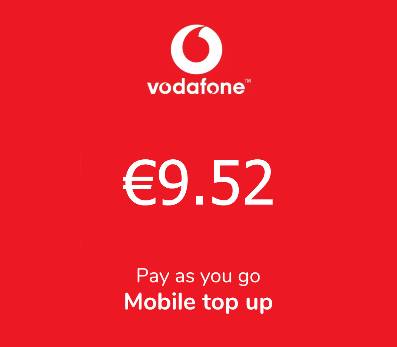 

Vodafone €9.52 Mobile Top-up RO