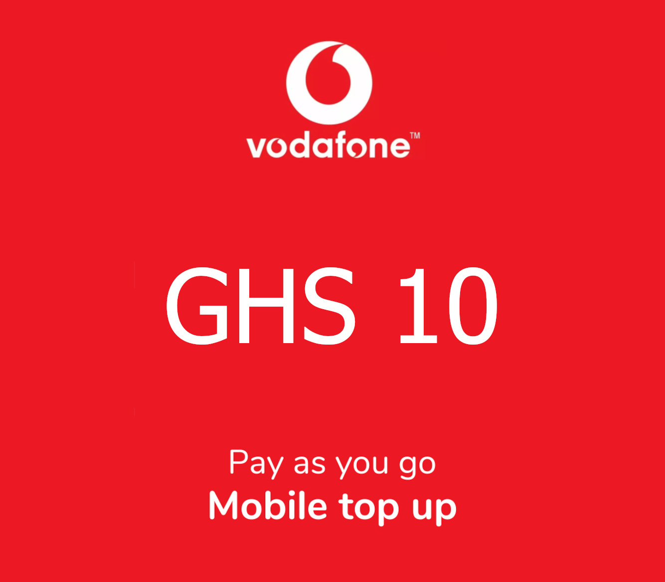 

Vodafone 10 GHS Mobile Top-up GH