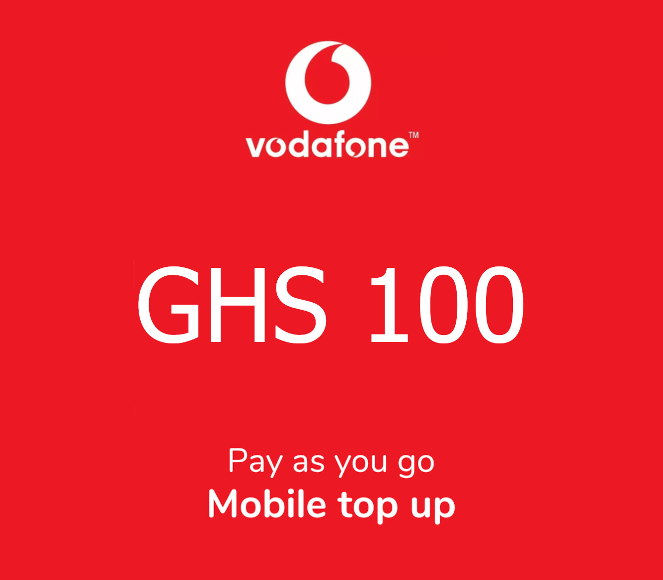 

Vodafone 100 GHS Mobile Top-up GH