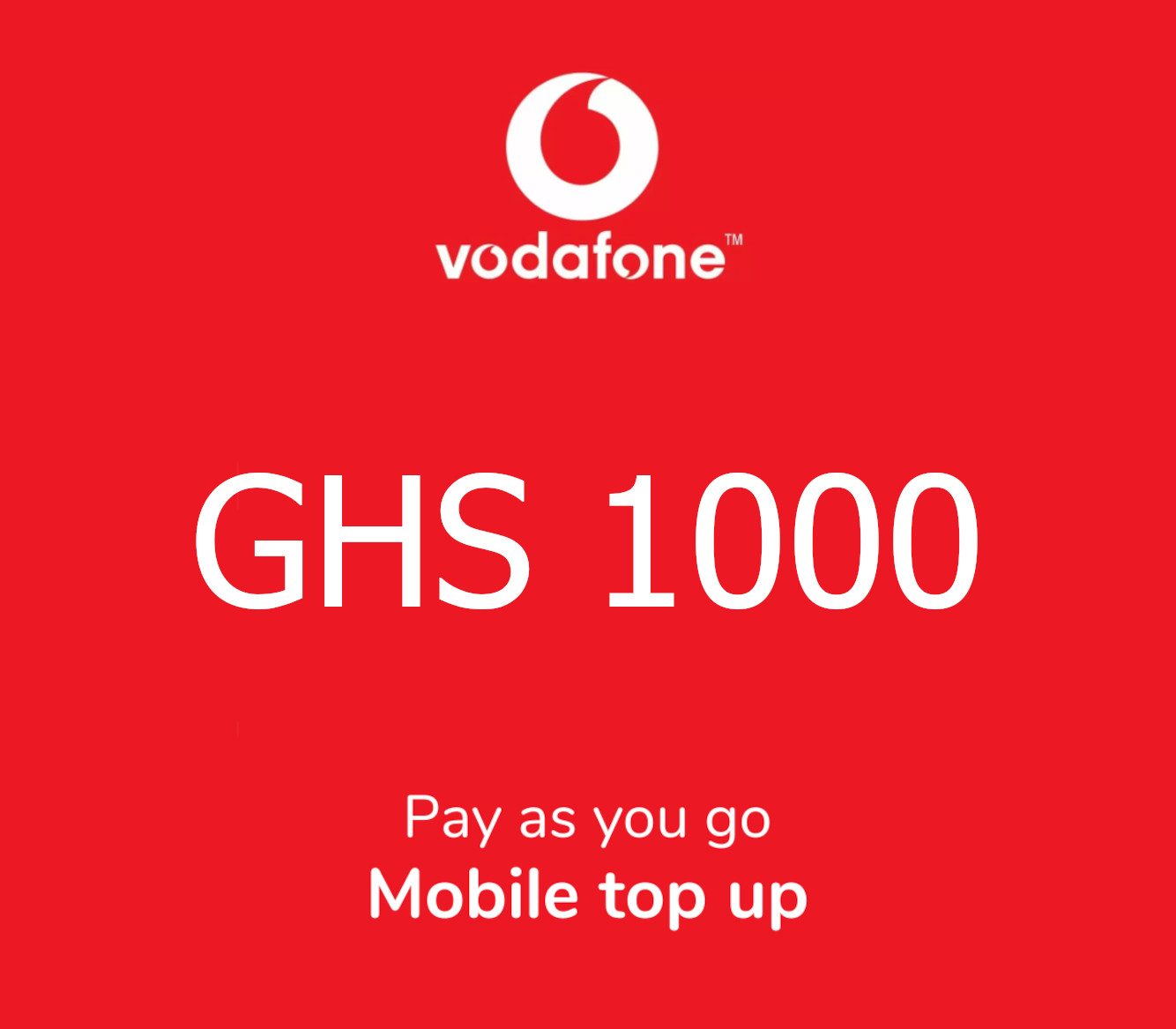 

Vodafone 1000 GHS Mobile Top-up GH