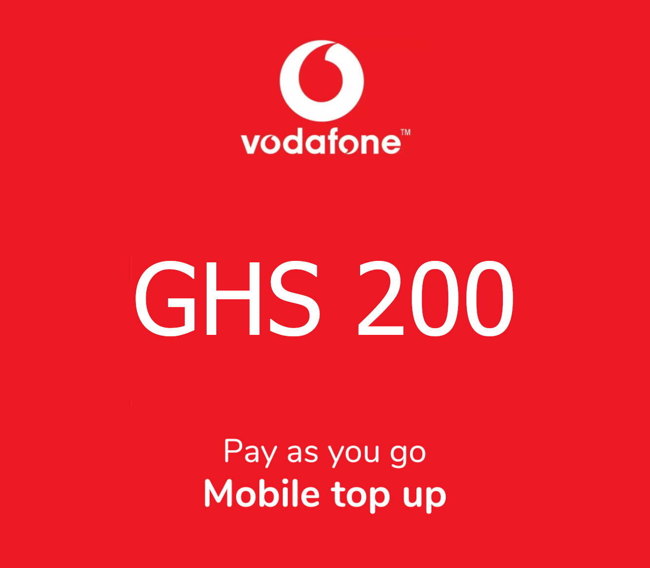 

Vodafone 200 GHS Mobile Top-up GH