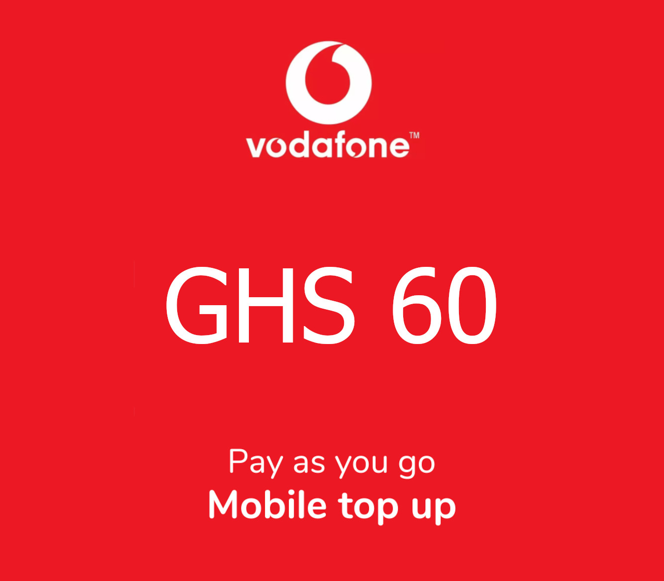 Vodafone 60 GHS Mobile Top-up GH