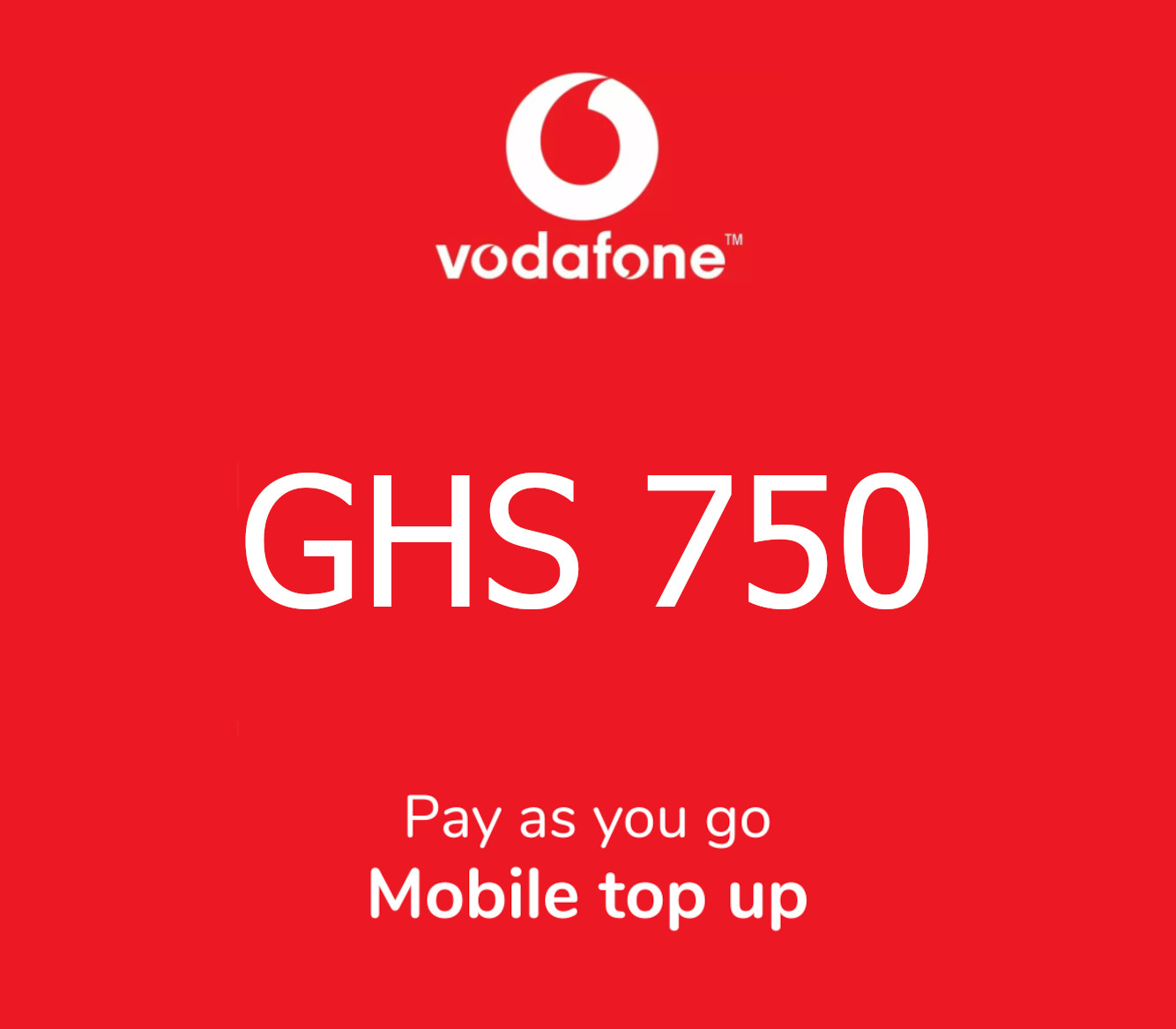 

Vodafone 750 GHS Mobile Top-up GH