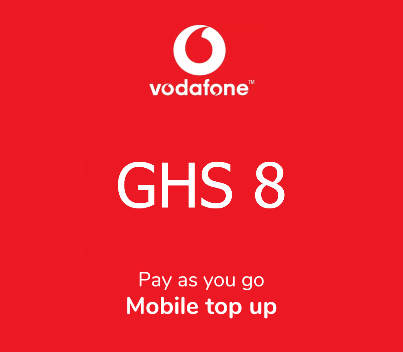 

Vodafone 8 GHS Mobile Top-up GH