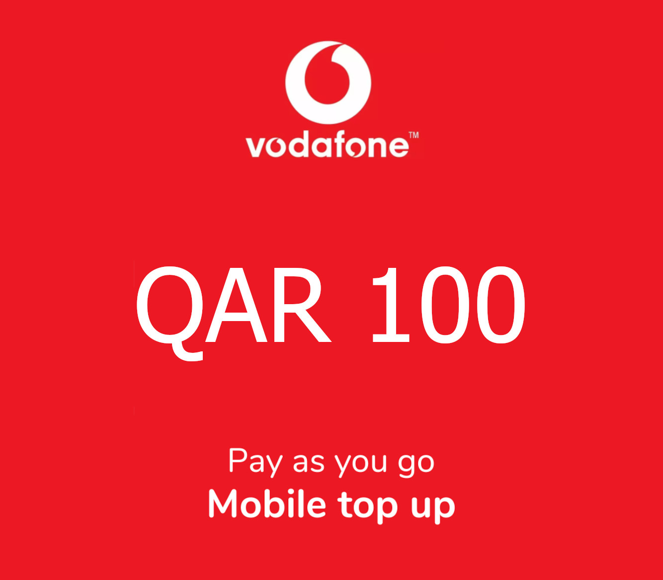 

Vodafone PIN 100 QAR Gift Card QA