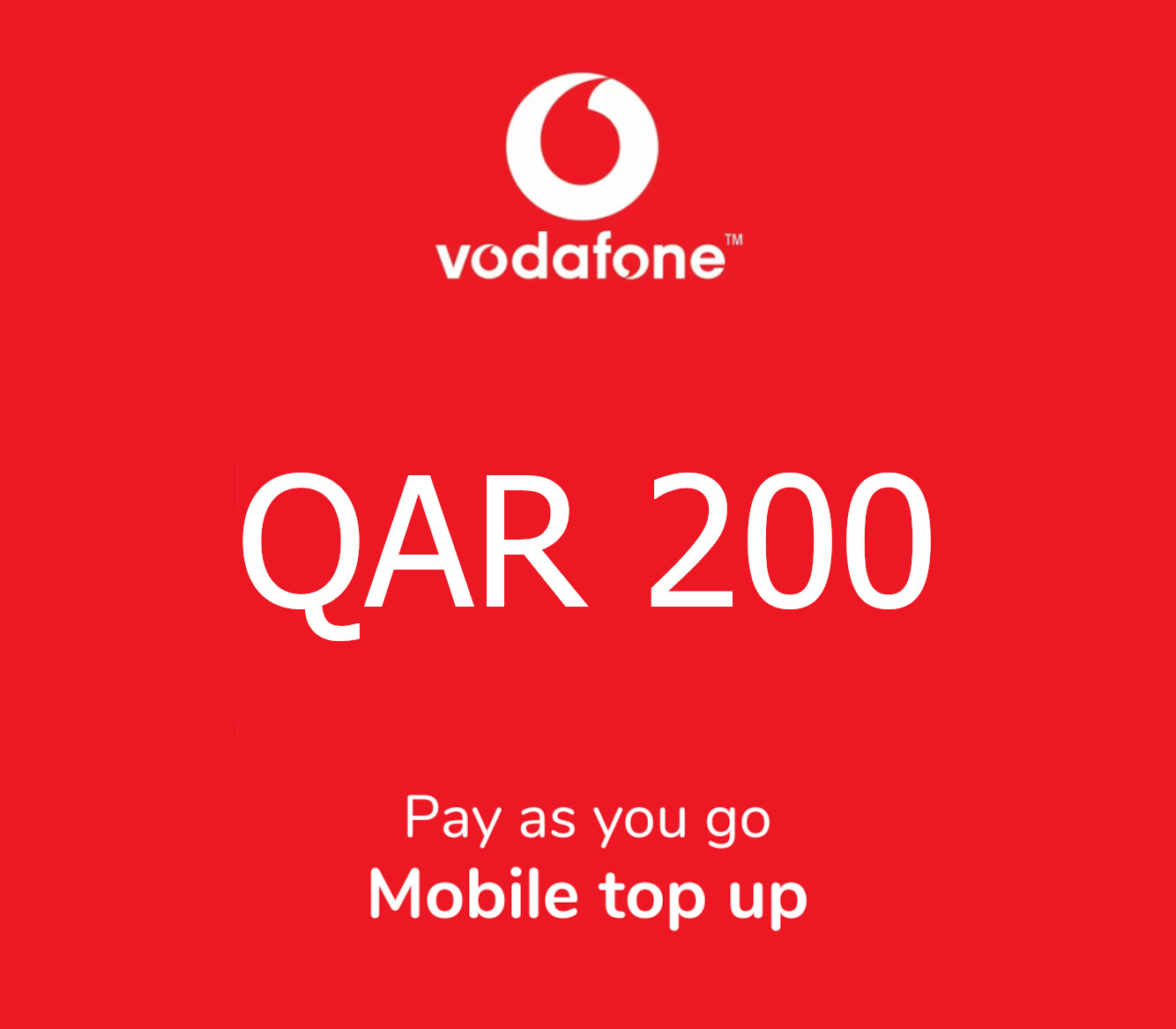 

Vodafone PIN 200 QAR Gift Card QA